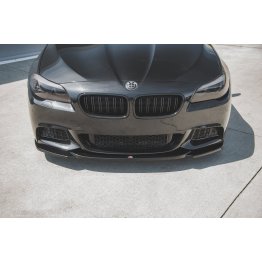 Накладка сплиттер на передний бампер Вариант4 на BMW 5 F10 / F11 M-Pack